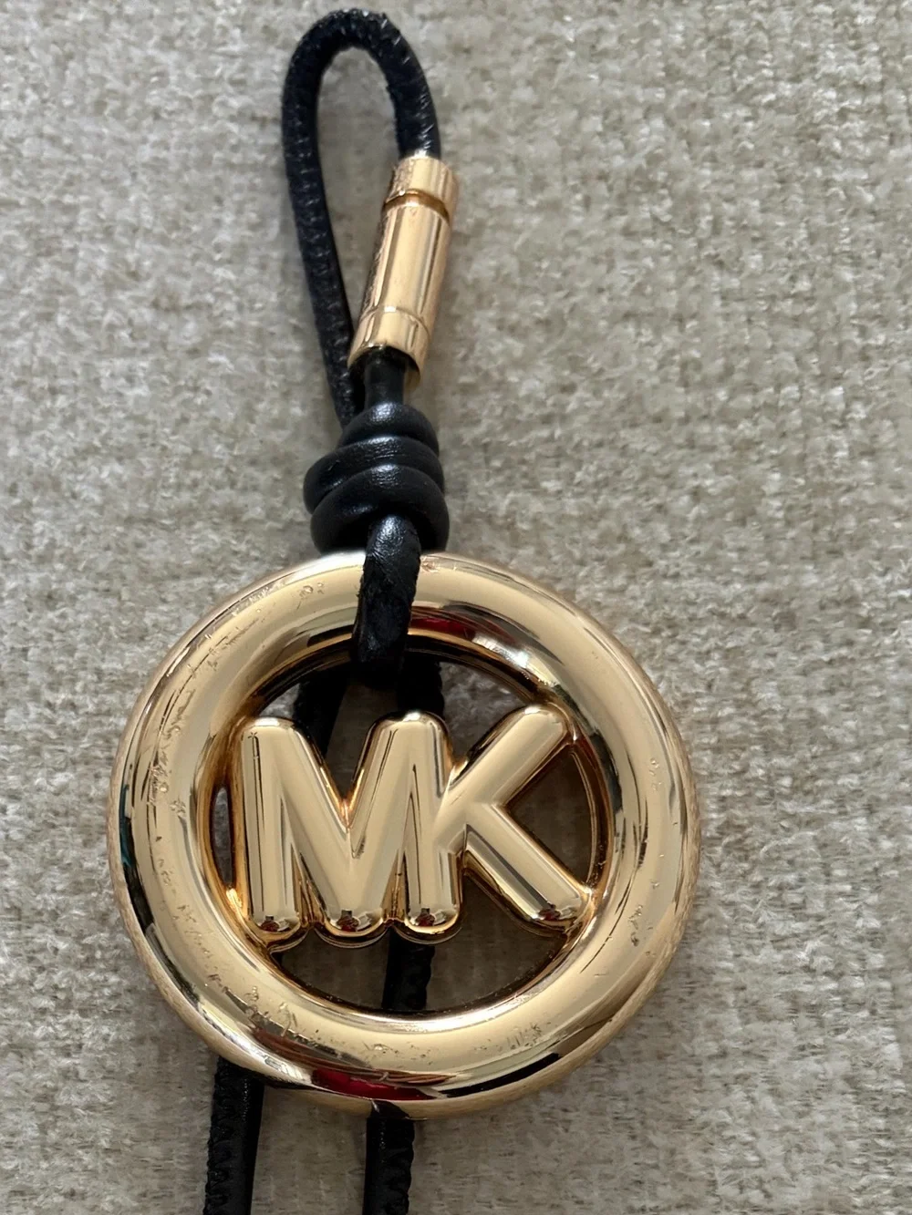 Michael Kors Gold and Black MK Pop Leather Charm - Picture 3 of 7